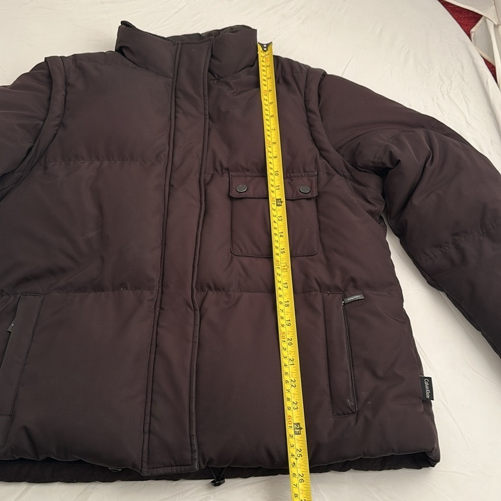 Calvin Klein vintage Y2K black fleece lined convertible puffer coat - Picture 5 of 14